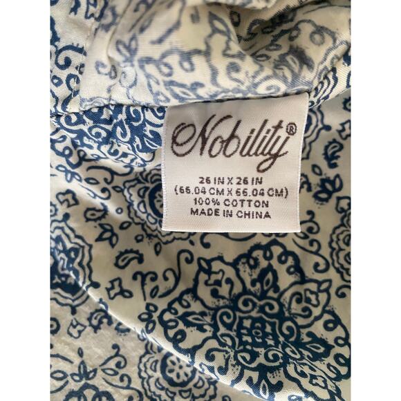 Nobility 3-Pc Blue Paisley Ruffle & Patchwork Floral Pillow Sham Set Cotton - Picture 11 of 12